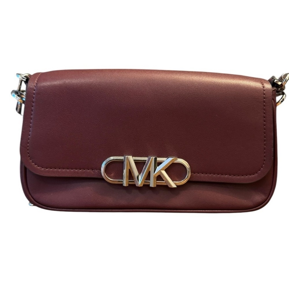 Michael Kors Parker medium convertible pouchette shoulder bag, leather, merlot - Picture 2 of 10